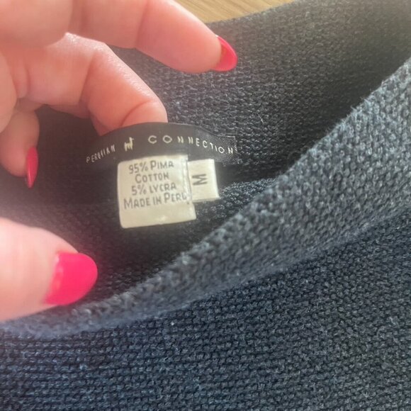 Peruvian Connection PIMA COTTON PULLOVER Sweater Sz M - Picture 8 of 10